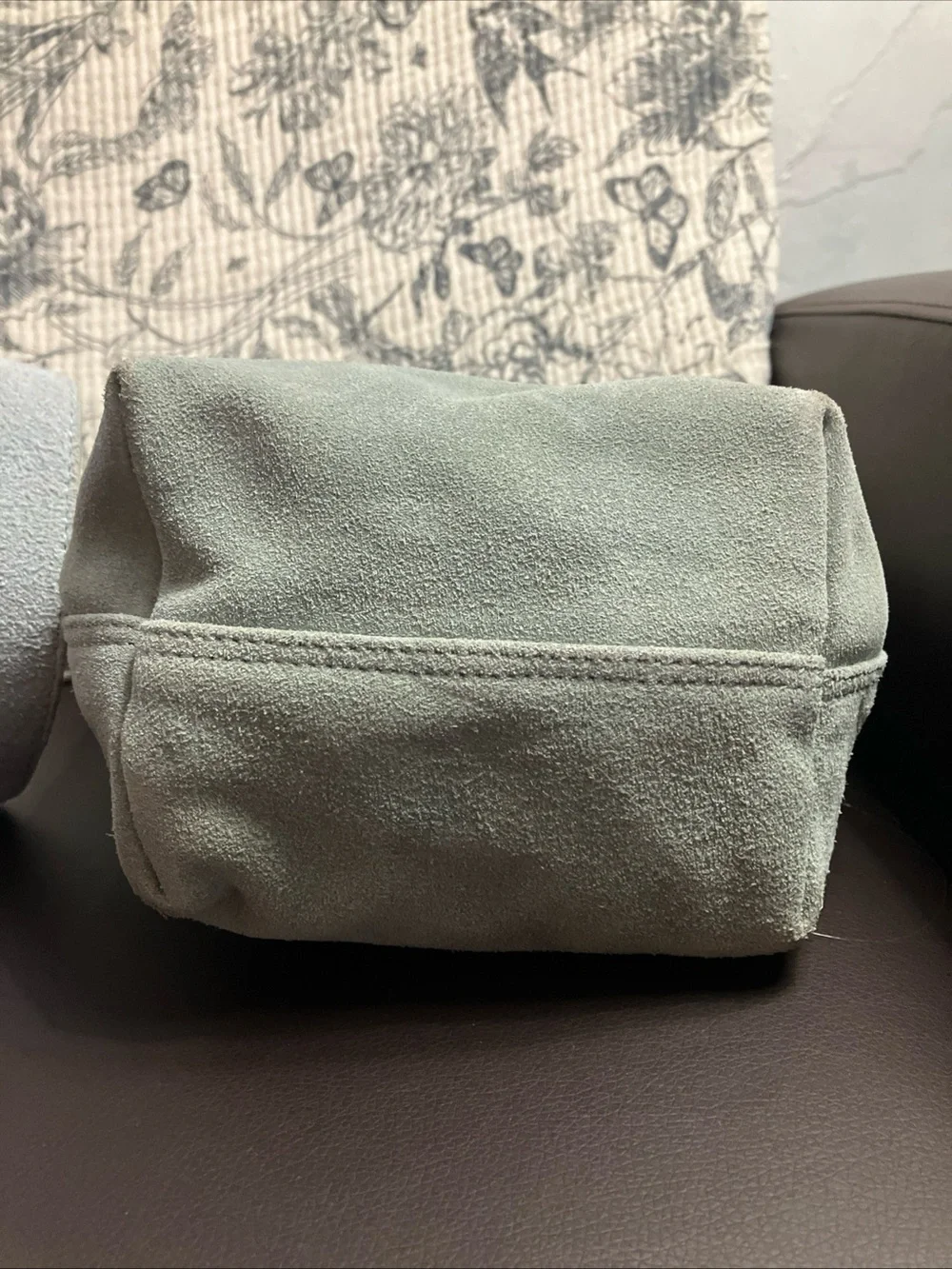 Margot Kaye Mint Suede Crossbody Bag with Adjustable Strap